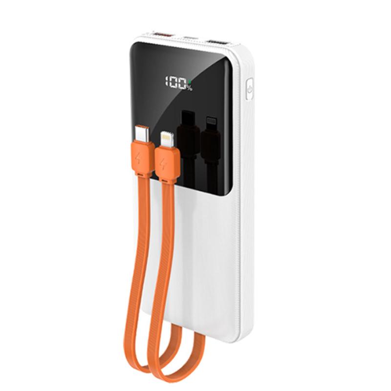 

Пауэрбанк высокой емкости 30000 мАч с быстрой зарядкой и встроенным мобильным пауэрбанком 10000 белый