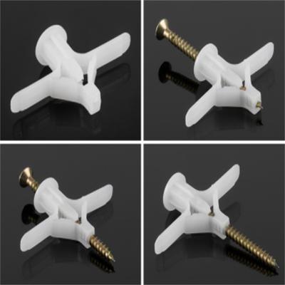 50pcs Plastic Toggle Anchor With Screw M4 Curtain Drywall Wall Cable Plug Aircraft Expansion Pipe Anchor Bolt Accessories