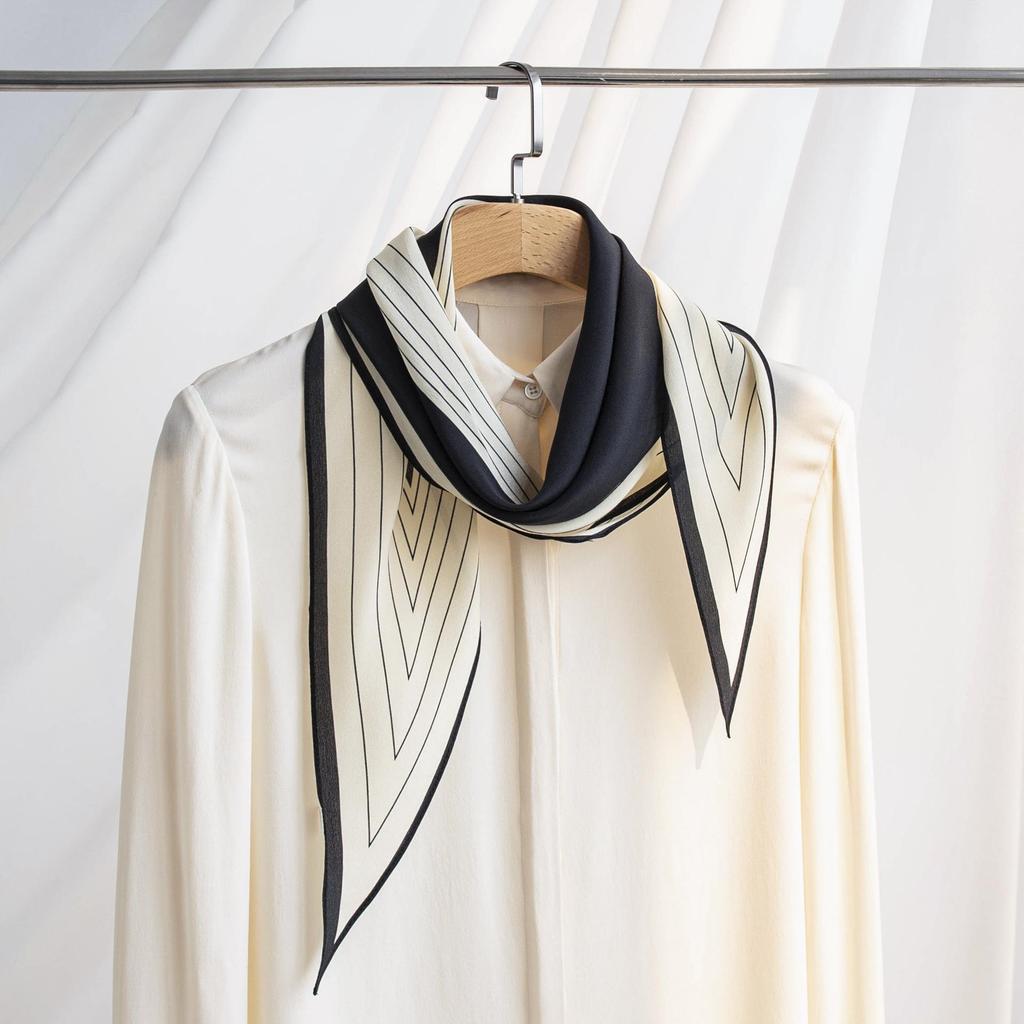 Autumn Double Crepe Silk Scarf: Versatile Casual Neck Warmer & Sun Protection Shawl for Women