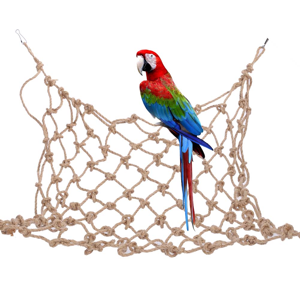 Hemp Rope Bird Climbing Net Hanging Rope Net Swing Play Rope Ladder Chew Toy (Small)