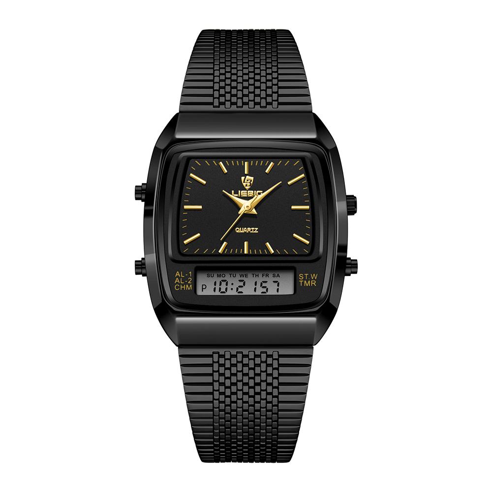 LIEBIG Outdoor Digital Quartz Watches For Mens Women Fashion Casual Dual Display Time Sports Week 3Bar Waterproof Wristwatches