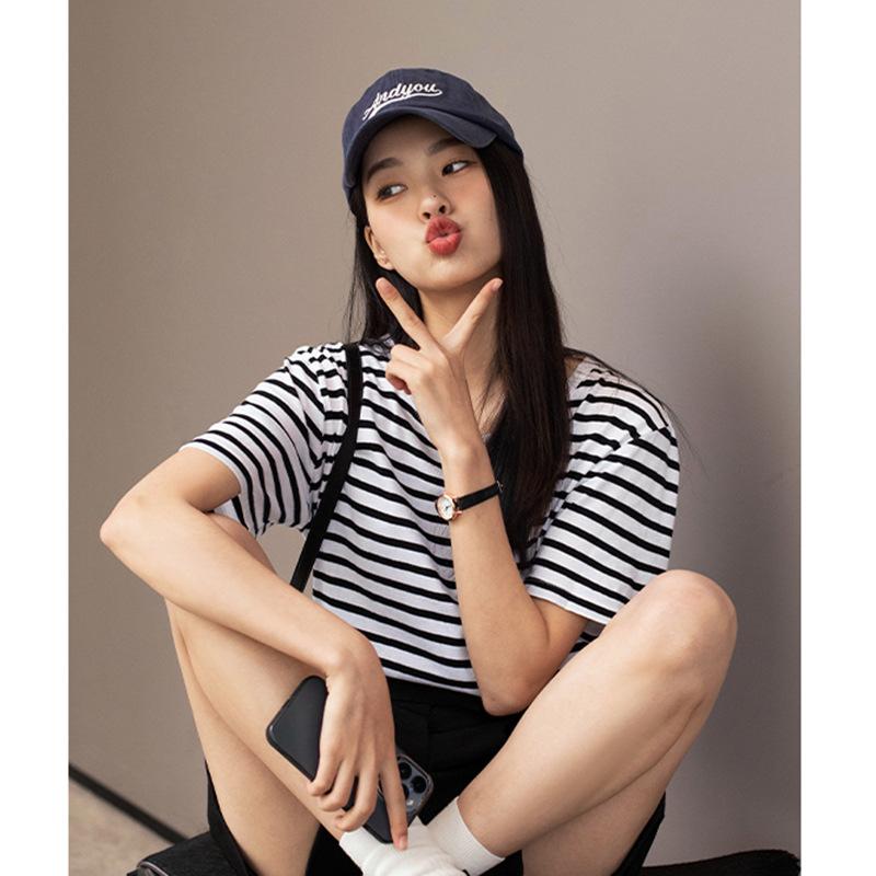 Baseball cap female versatile niche retro blue cap ins popular hat