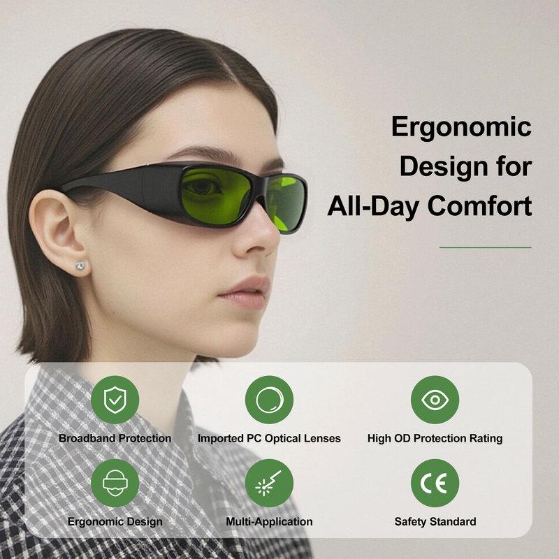 Laser Safety Goggles 800-1100nm,1000-1090nm Protection Goggles OD7+ Professional Eye Protective Glasses