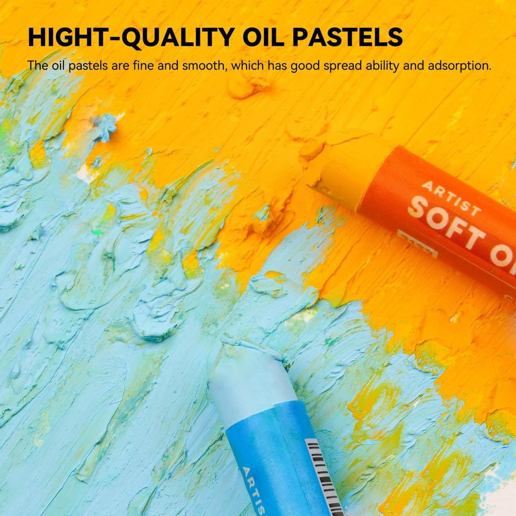 Arrtx Artist Oil Pastels 48-Color Set: Soft, Vibrant, and Creamy Professional Crayon Set for Artists and Beginners.