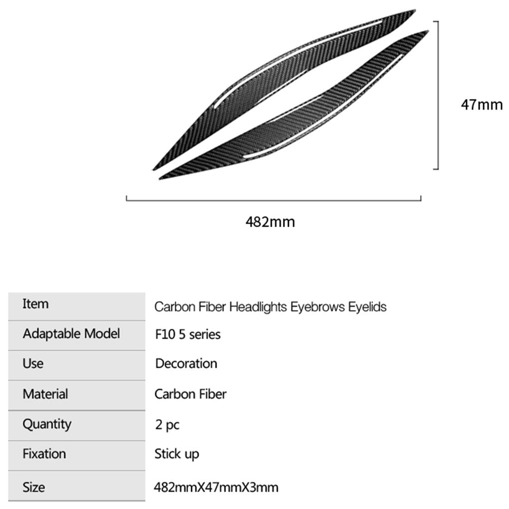 1 Pair Fiber Headlight Eyebrows Eyelids Sticker Replacement For F10 2014\-2016 Car Interior Decor