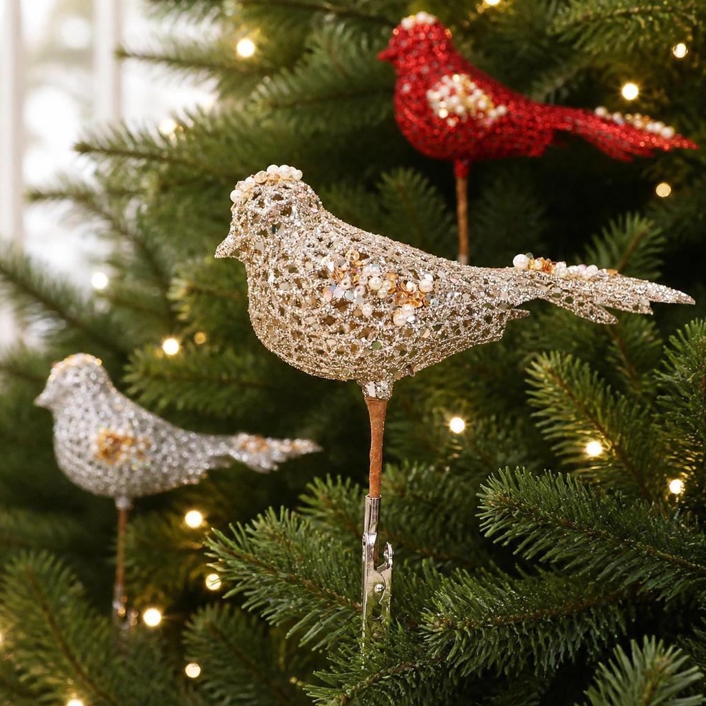 Glitter Bird Ornament: Creative DIY Christmas Tree Decoration