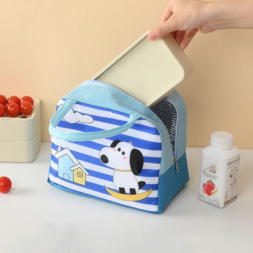 Cartoon Insulated Lunch Bag Aluminum Foil Portable Lunch Box Practical Picnic Insulated Bag  Picnic