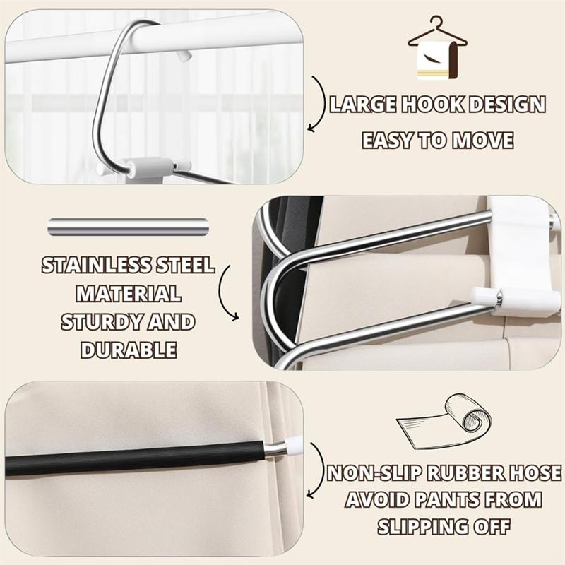 Hot Selling-Trouser Hanger Space Saving Hanger Folding Hanger Multi-Function Organizer,Trouser Hanger Space Saving Hanger Foldin