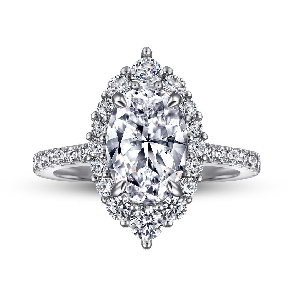 Lindon Classic 925 Sterling Silver  Zircon Ring Ladies Jewelry Wedding Promise Party Gift