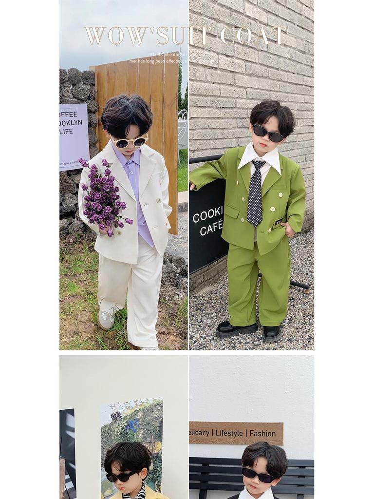 Boys' Suit Set 2023 Spring/Autumn: Stylish Korean-Influenced Casual Jacket for Kids
