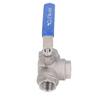 Robinet sferic tip L 3/4 inch filet interior oțel inoxidabil 304 cu 3 căi tip L