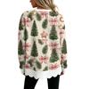 Women's Christmas Print Sweatshirt with Scalloped Wavy Hem and Neck for Holiday