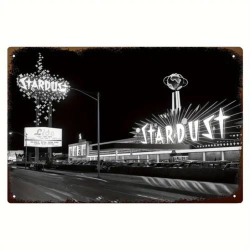 

Las Vegas Casino Night Scene Metal Sign s Retro Iron Wall Art NEWAluminum 20x30cm（7.8x11.8inch）