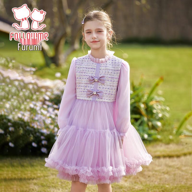 Сладкое сетчатое платье-принцесса для девочек Fuluomi 160