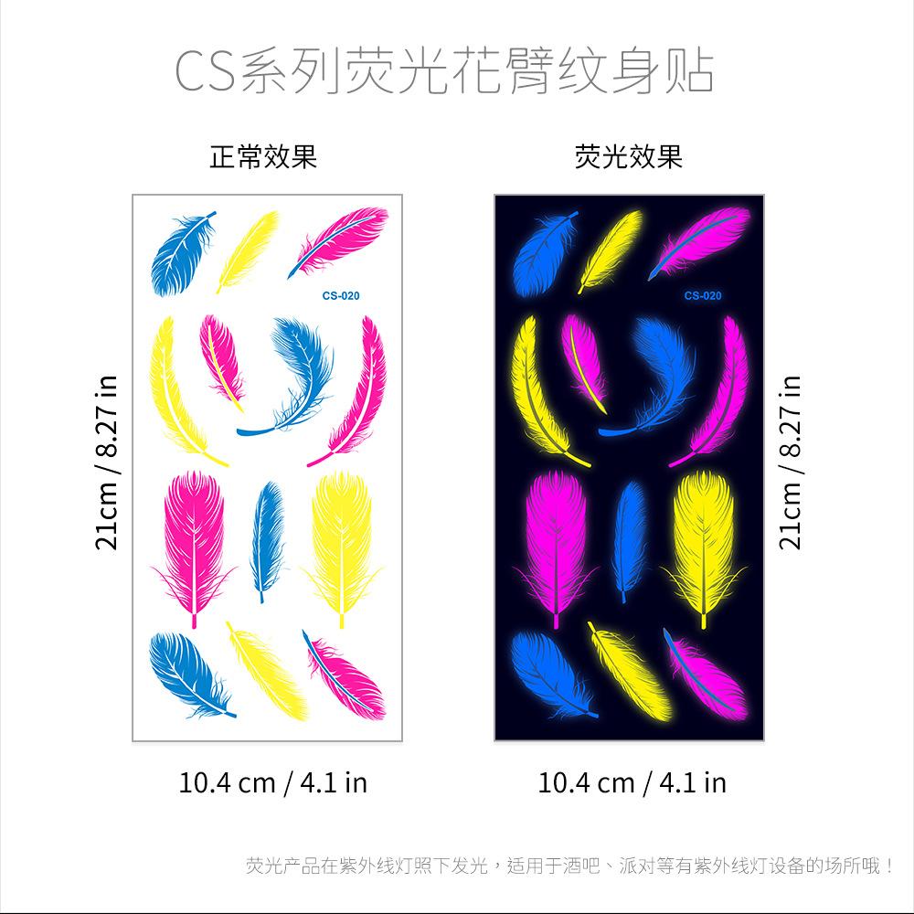 Hot Creative Fluorescent Flower Arm Tattoo Sticker Face Sticker Waterproof Music Festival Arm Tattoo Sticker
