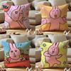 Pink Bunny Cue Cushion Cover Anti-dustmite Pillowcase Invisible Zipper Silky Short Plush Sofa Cushion Cover