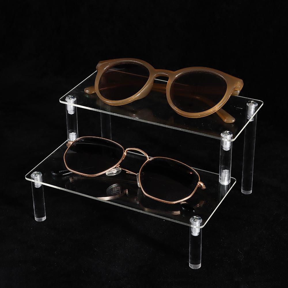 Mehrschichtiges Sonnenbrillen-Präsentationsregal Acryl Sammlerstücke Präsentationshalter Brillenständer