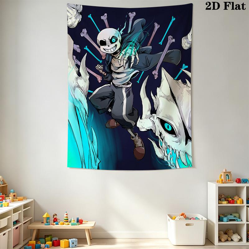 Undertale Sans Anime Muster Heimdeko Wandteppich, Wandbehang, Dekorative Wohnmobil Wandtuch.XGT0914213