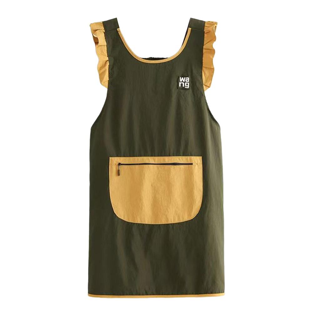 Anti-Fouling Küchenschürze mit Rüschenrand Restaurantuniform Floristikgeschäft Arbeitskleidung für Damen