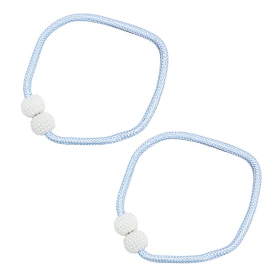 1 Pair Magnetic Curtain Straps Faux Pearls Decor Decorative Braided Ropes Curtain Tiebacks Curtain Accessories