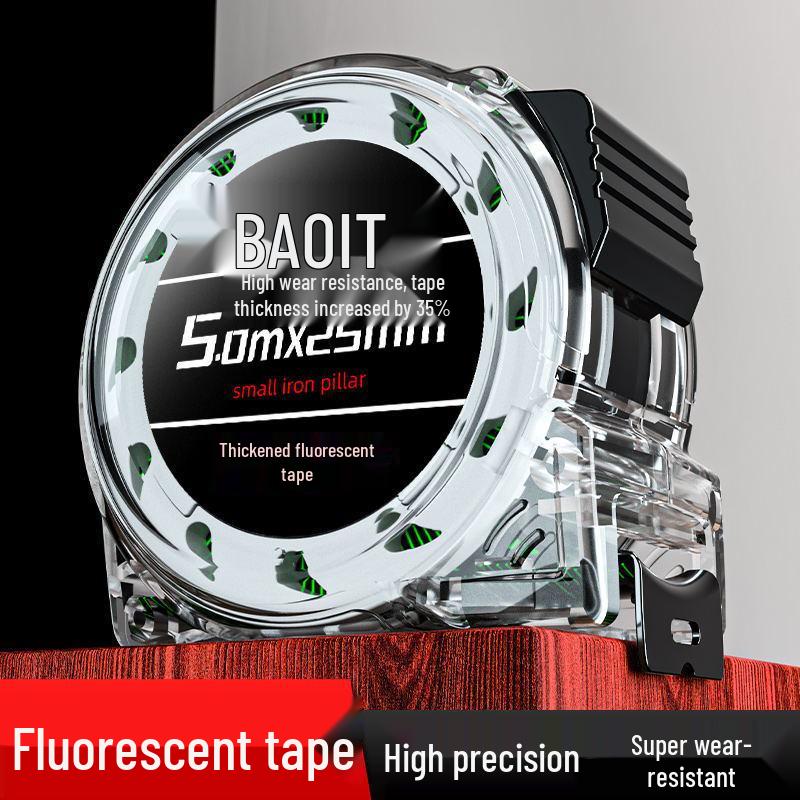 Self-Locking Fluorescent Steel Tape Measure: High Precision, Wear-Resistant, Extra Thick Ruler for Household and Height Measurement