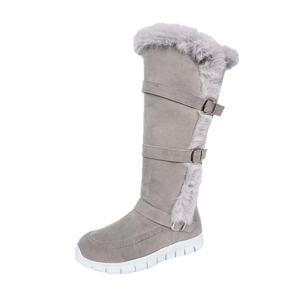 Belt Buckle Warm Snow Boots 2025 Winter New Fleece Thickened Plus Size Wool High Cotton Shoes for Women