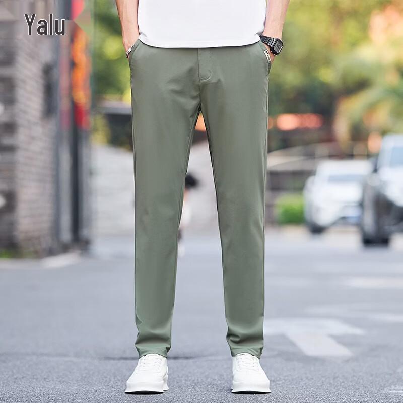 Yalu Men s Ice Silk Loose Straight Quick-Dry Casual Pants 29