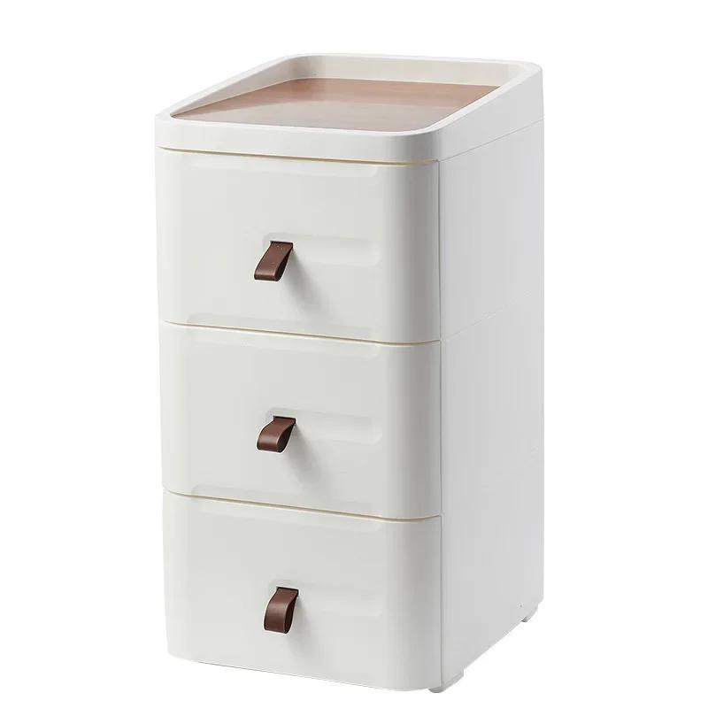 Storage Cabinet with Drawers – Multifunctional for Living Room & Bedroom, Plastic Snack Organizer Rack