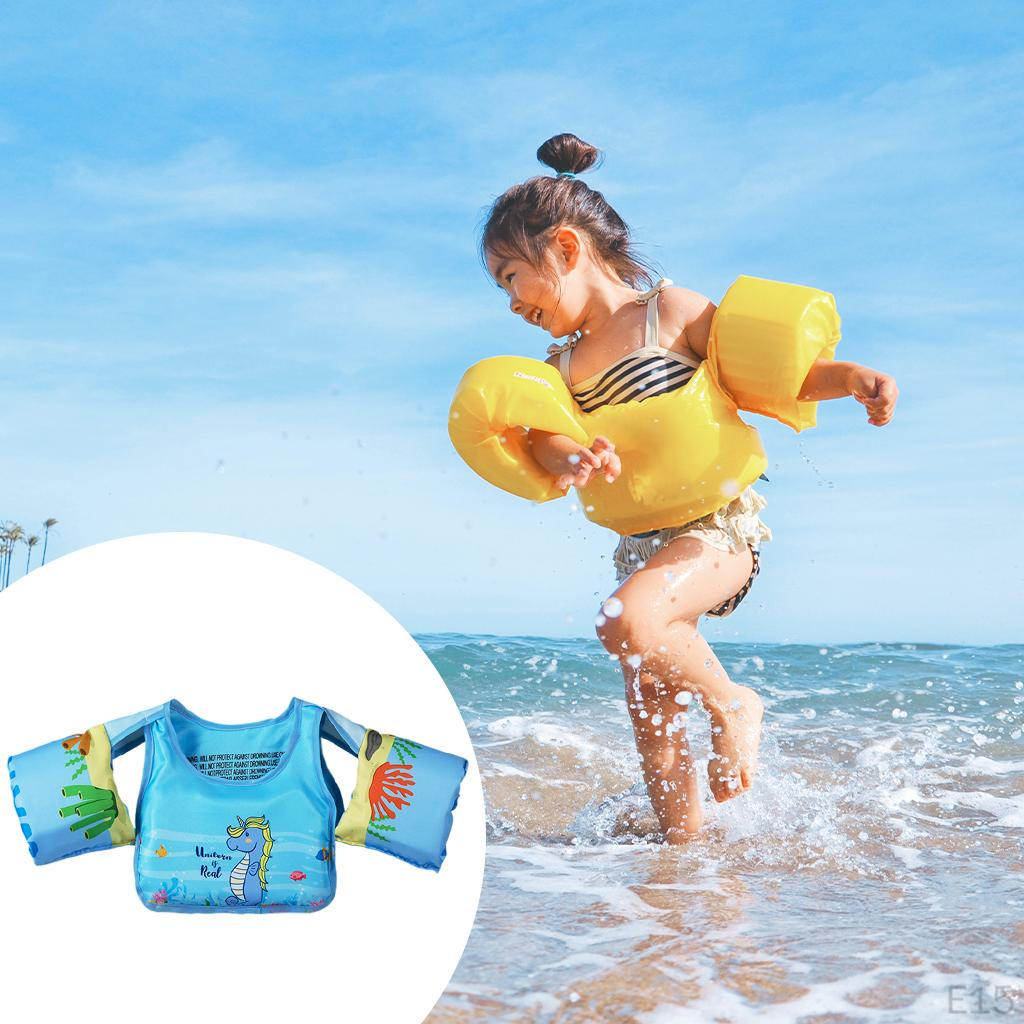 Kids Swim Vest Float Trainer Floating Pool Arm Band Jacket for Baby Children Blue Tailed Mermaid