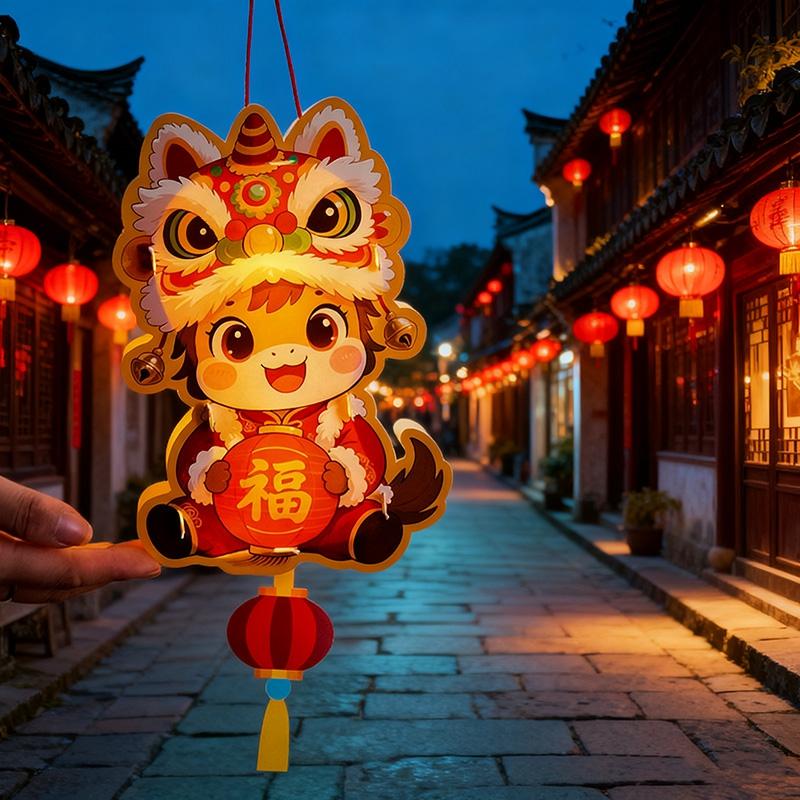 Chinese Spring Festival Lantern Horse Year Hand Made DIY Lantern Material Kit Bamboo Weaving Lantern Lights New Year Gifts 2026