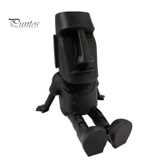 Матовый Черный Настольный Орнамент 3D Печатная Статуя Моаи Фигурка Действия, Подвижные Суставы Сочлененная Модель Острова Пасхи Каменная Скульптура, Мини-Игрушка для