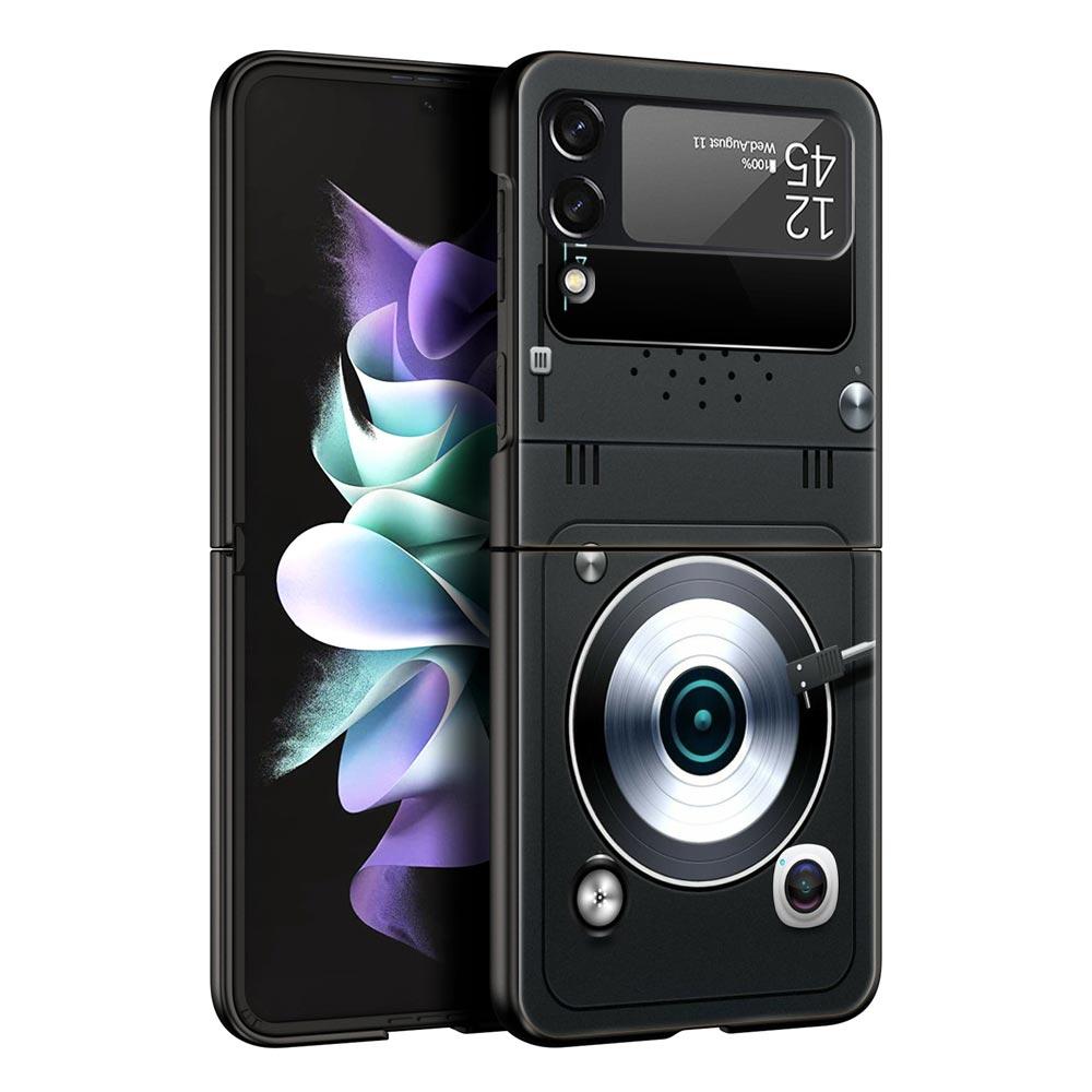 Z Flip 4 Phone Case for Samsung Galaxy Z Flip 3 5G ZFlip3 Flip3 Zflip Flip4 Black Hard Cover Vintage Tape Camera Gameboy Shell