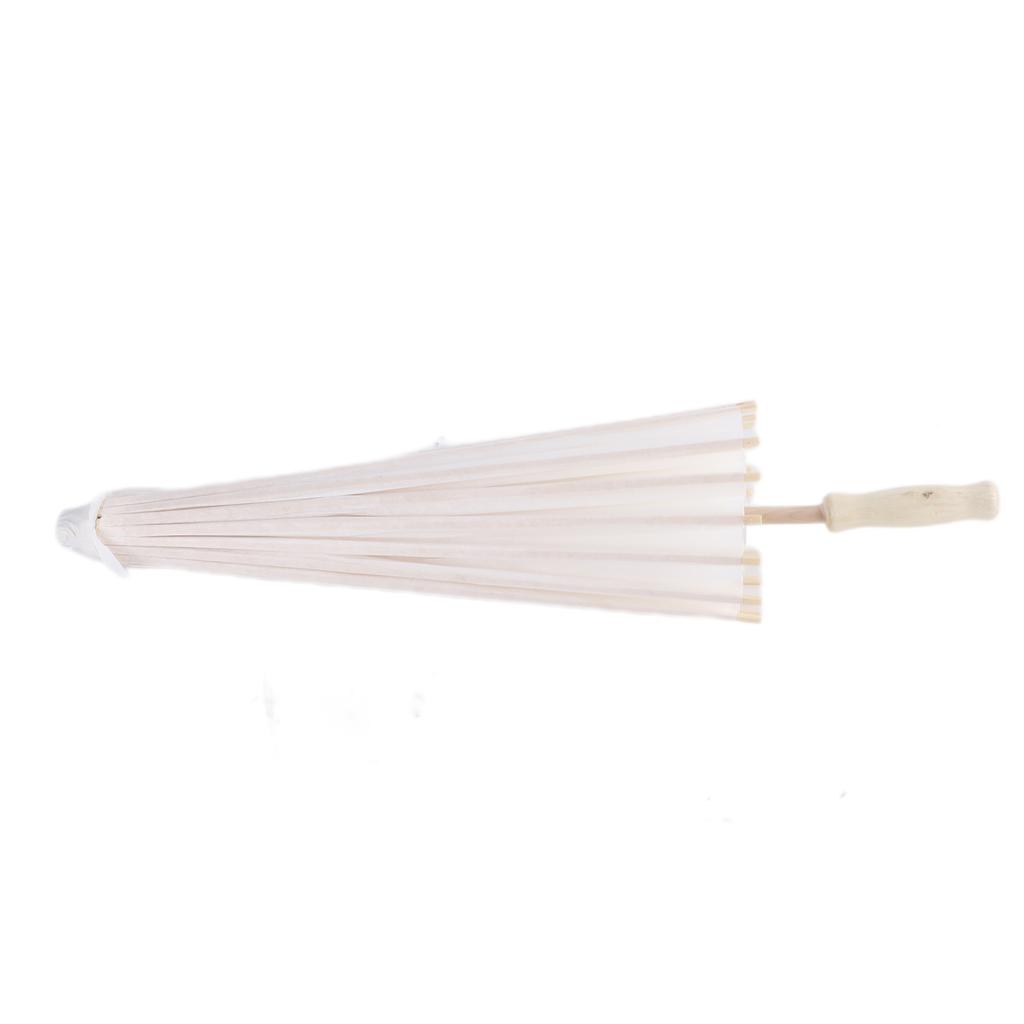 White Color Paper Decorative Umbrella Parasol School Decor Photo Prop (60cm)
