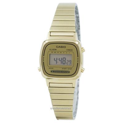 Digital Stainless Steel Alarm Timer LA670WGA-9DF LA670WGA-9 Women's Watch