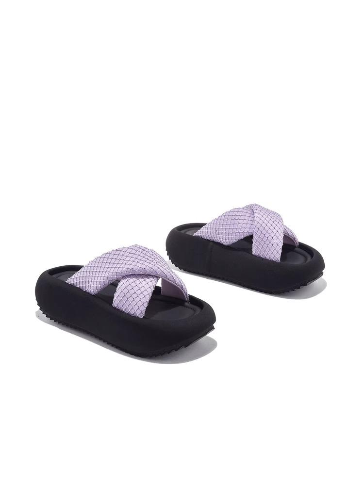

With skirt beach slippers simple cool slippers women s summer fashion versatile cross slippers 40 фиолетовый
