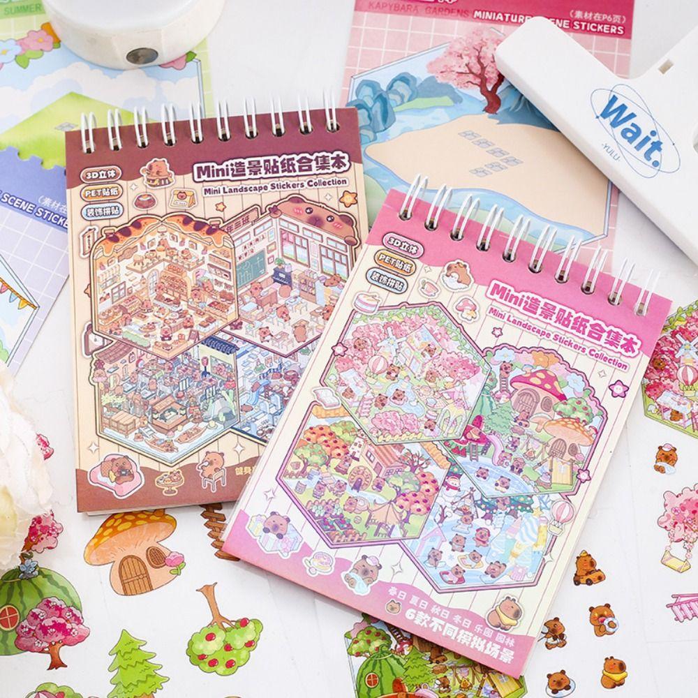 PET 3D Landscape Sticker Decompression DIY Cabin Scene Sticker Gifts