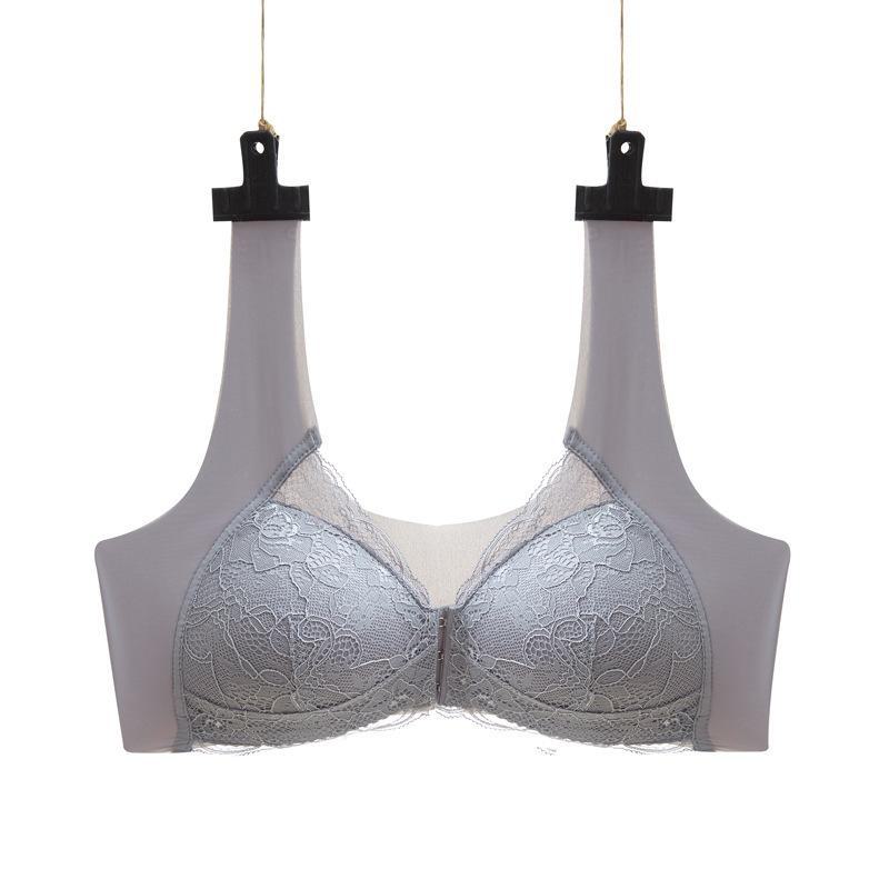 Large Size Front Buckle Lace Seamless Bra - U-Shaped Nursing Comfort Bra Without Steel Ring