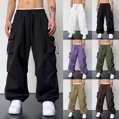Streetwear Summer Cargo Pants Men Multi-pocket Harajuku Fashion Casual Men's Jogger Pants Wide Leg Loose Hip Pop Pants