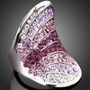 Faux Silver Women Korean Style Full Rhinestone Index Finger Ring