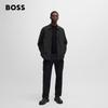 BOSS Men's Loose Fit Logo Patch Shirt Jacket