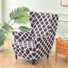 Floral Printed Wing Chair Cover Stretch Spandex Armchair Covers Nordic Removable Relax Sofa Slipcovers With Seat Cushion Covers