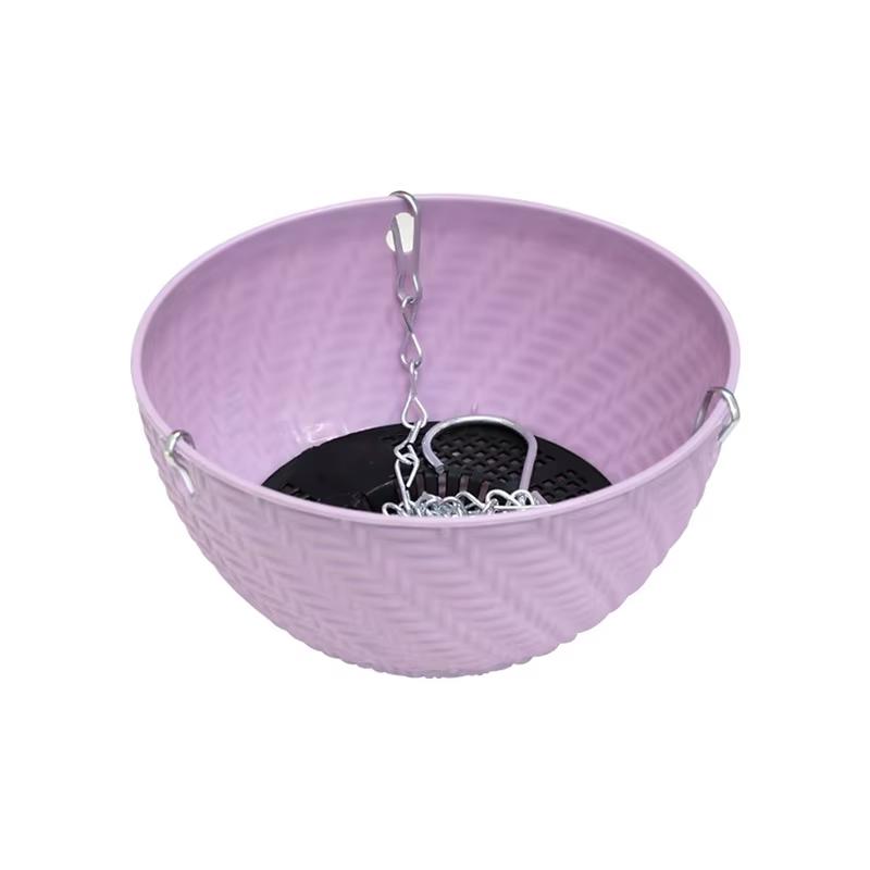 

Decorative Woven Hanging Planter with Metal Hook And Drainage Tray Chain-Hung Indoor Plant Basket фиолетовый