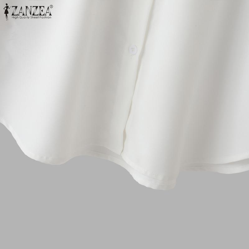 ZANZEA Women Turtleneck Patchwork Casual Long Sleeve Blouse