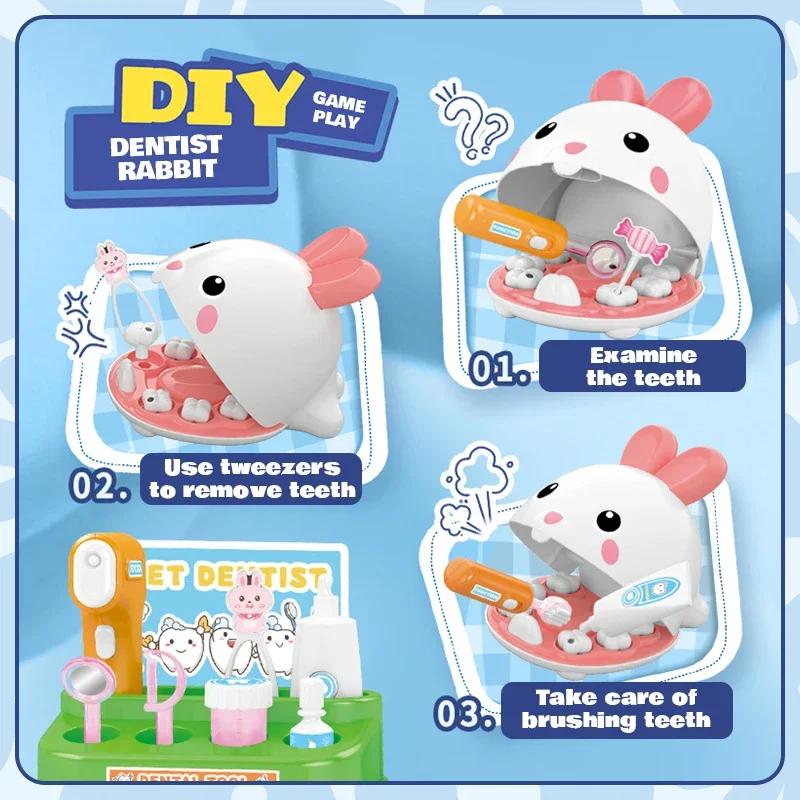 Dentist Hospital Play Role Play Toy Pet Doctor Set for Kids Children Dental Care House Play Set Medical Accessories for Girls