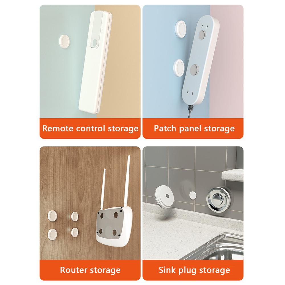 2 Stück Runder Magnet+Kunststoff Fernbedienungshalter Wandmontage Hängehaken Magnetische Matte