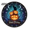 Halloween Holiday Decorations LED Glowing Hanging Decor Acrylic Window Ornament with Light Spooky Durable Signs Sign for Door Wall Haunted