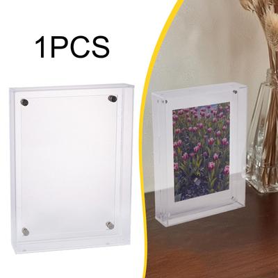 Cadre Photo Acrylique 4x6 Pouces, Transparent Minimaliste Debout Rectangulaire Double Face Décoration de Maison Photo
