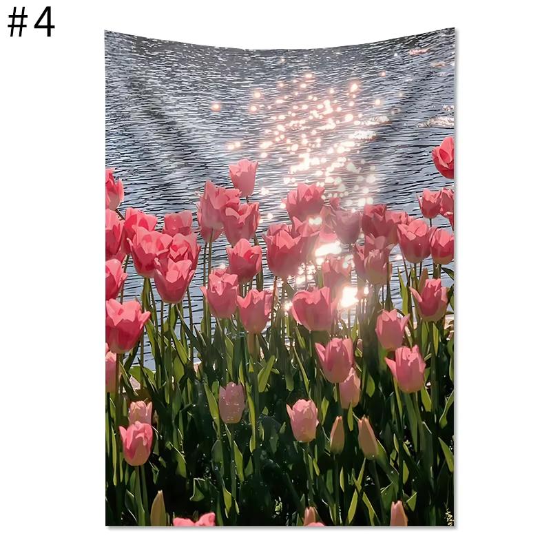 JIT Tulip Floral Tapestry Set Aesthetic NatureInspired Wall Decor Premium Durable Home Bedroom Living Room Essential for Serene