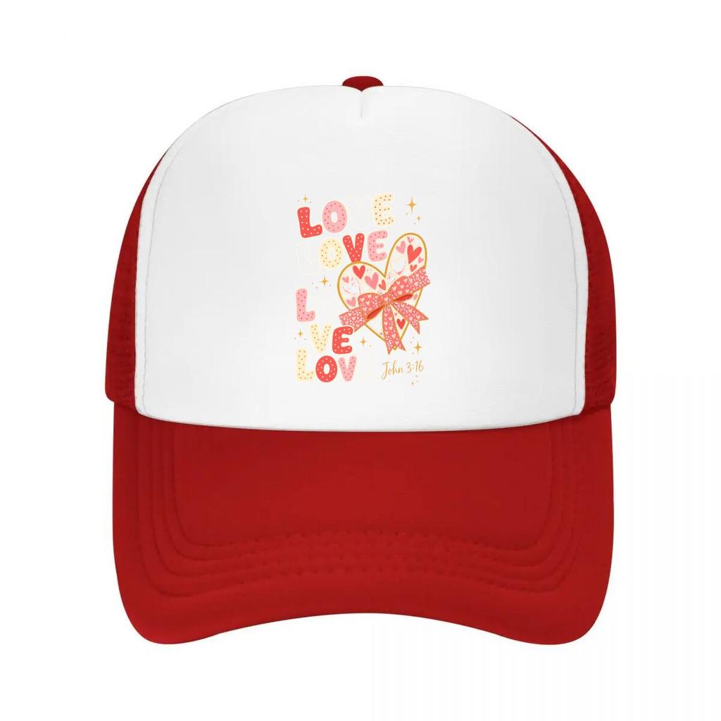 Layered Valentine Love Heart Bow Typ Mesh Baseball Cap Casual Hat Outdoor For Womens Unisex FeUnisex