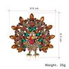 Creative Thanksgiving Rhinestone Turkey Brooch Large Fun Animal Pin Personalized Peacock Badge